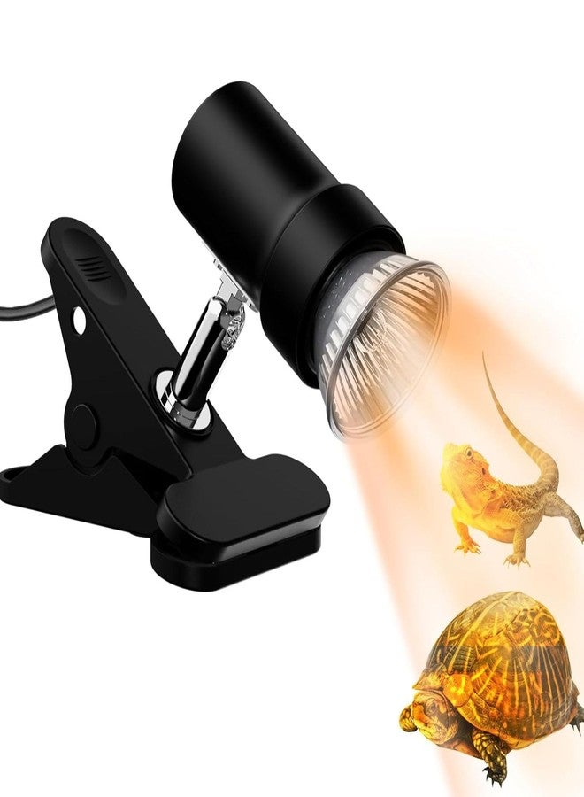 مصباح VAYINATO® قصير الرأس، قابل للدوران، يعمل بالأشعة فوق البنفسجية UVA/UVB مع لمبات تدفئة بقوة 50 واط، مناسب للسلاحف والزواحف والبرمائيات والسحالي والعناكب والطيور والثعابين (أسود) - Image 1